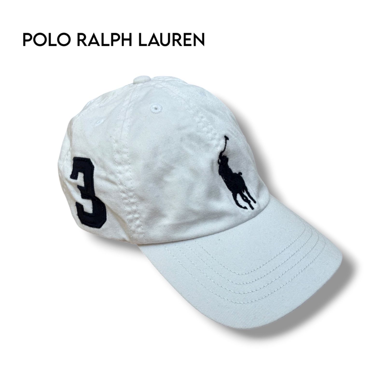 POLO RALPH LAUREN ビッグポニー 刺繍 キャップ ホワイト