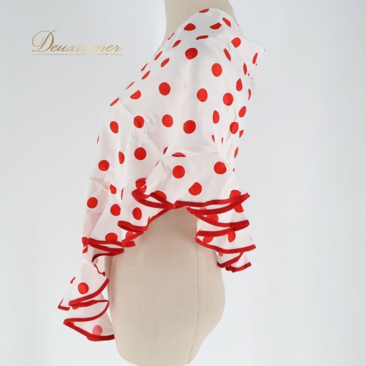 フラメンコ シージョ赤白水玉 送料無料』【美品 フラメンコ衣装