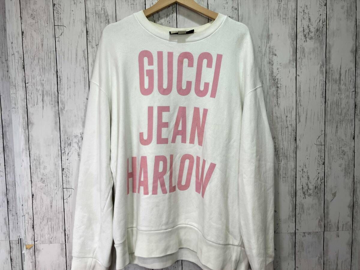 GUCCI グッチ 688219 スウェット ホワイト ピンク サイズL