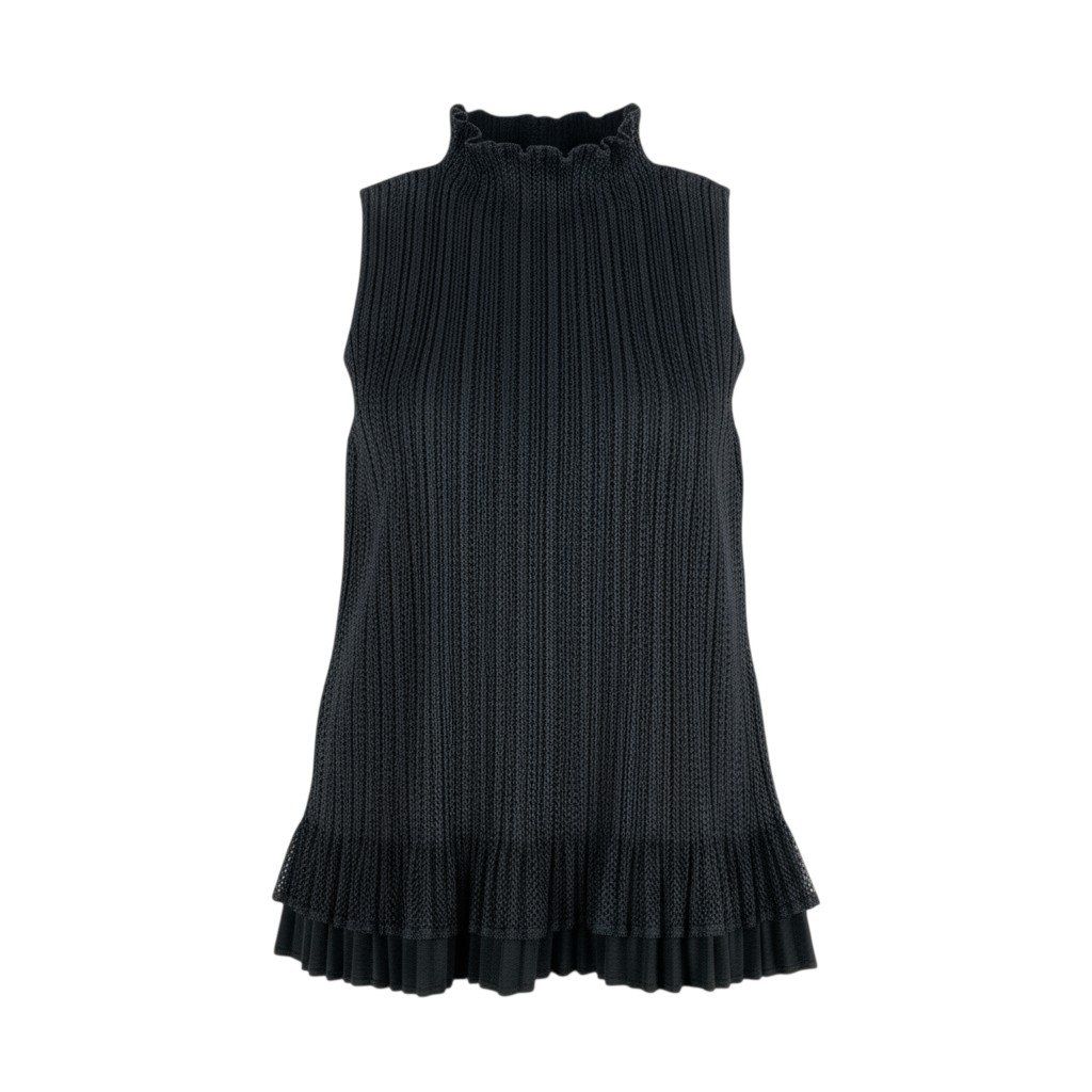 29k6 PLEATS PLEASE プリーツプリーズ 二重構造 メッシュ ノースリーブトップ PP14-JK672 3 ブラック ISSEY MIYAKE イッセイミヤケ タンクトップt18r