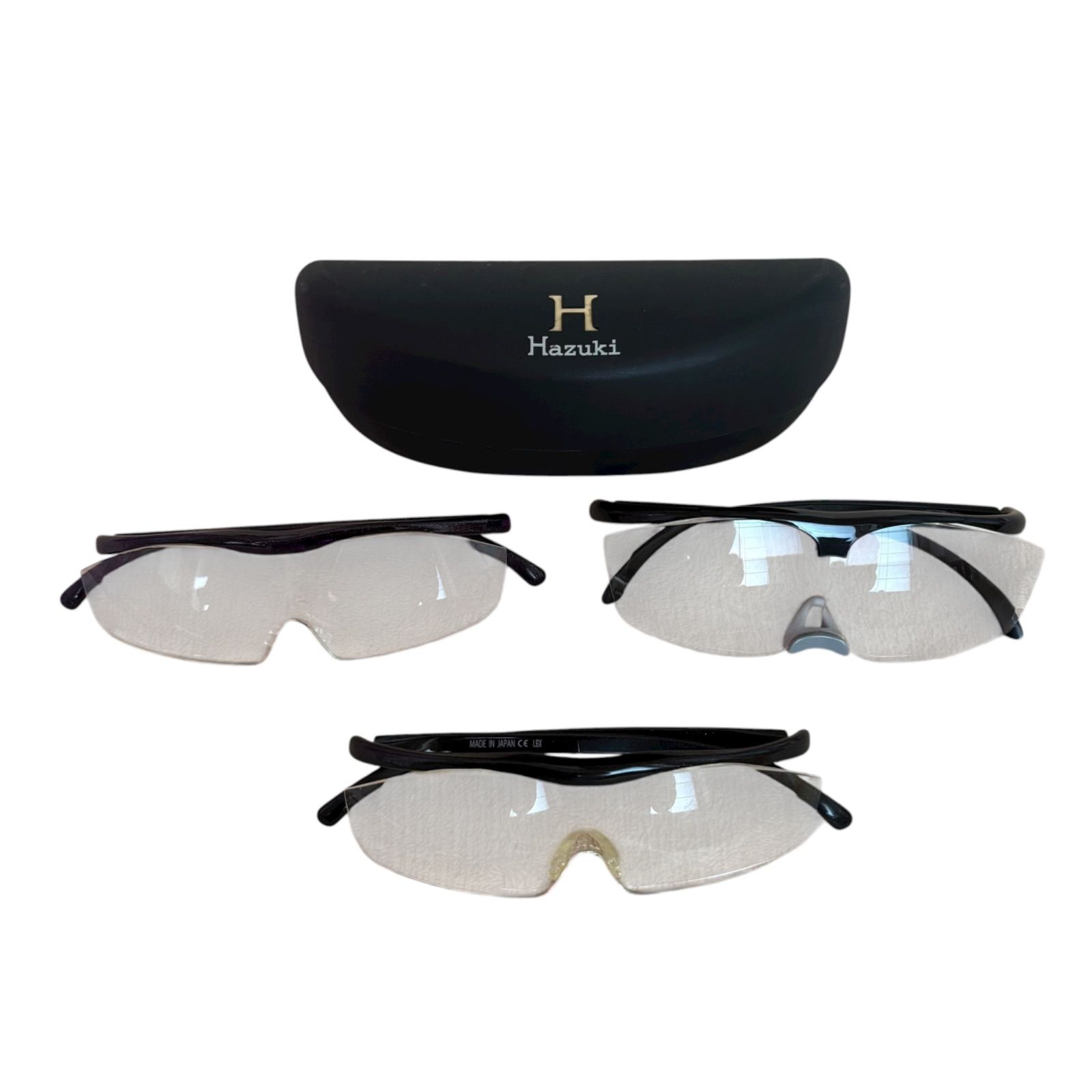 RE244 Hazuki ハズキルーペ 3本セット ケース付き 拡大鏡 1.6倍 メガネ型ルーペ