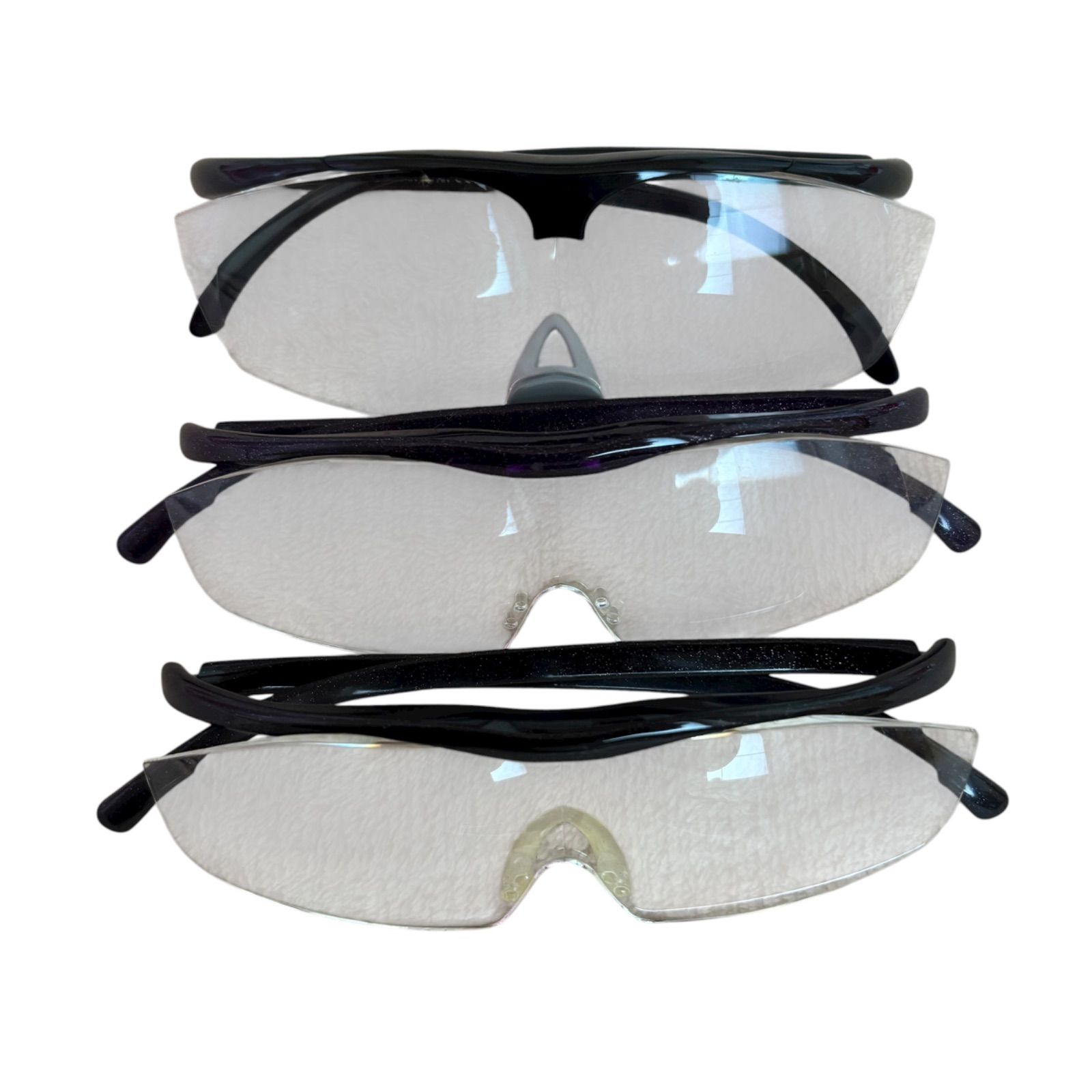 RE244 Hazuki ハズキルーペ 3本セット ケース付き 拡大鏡 1.6倍 メガネ型ルーペ