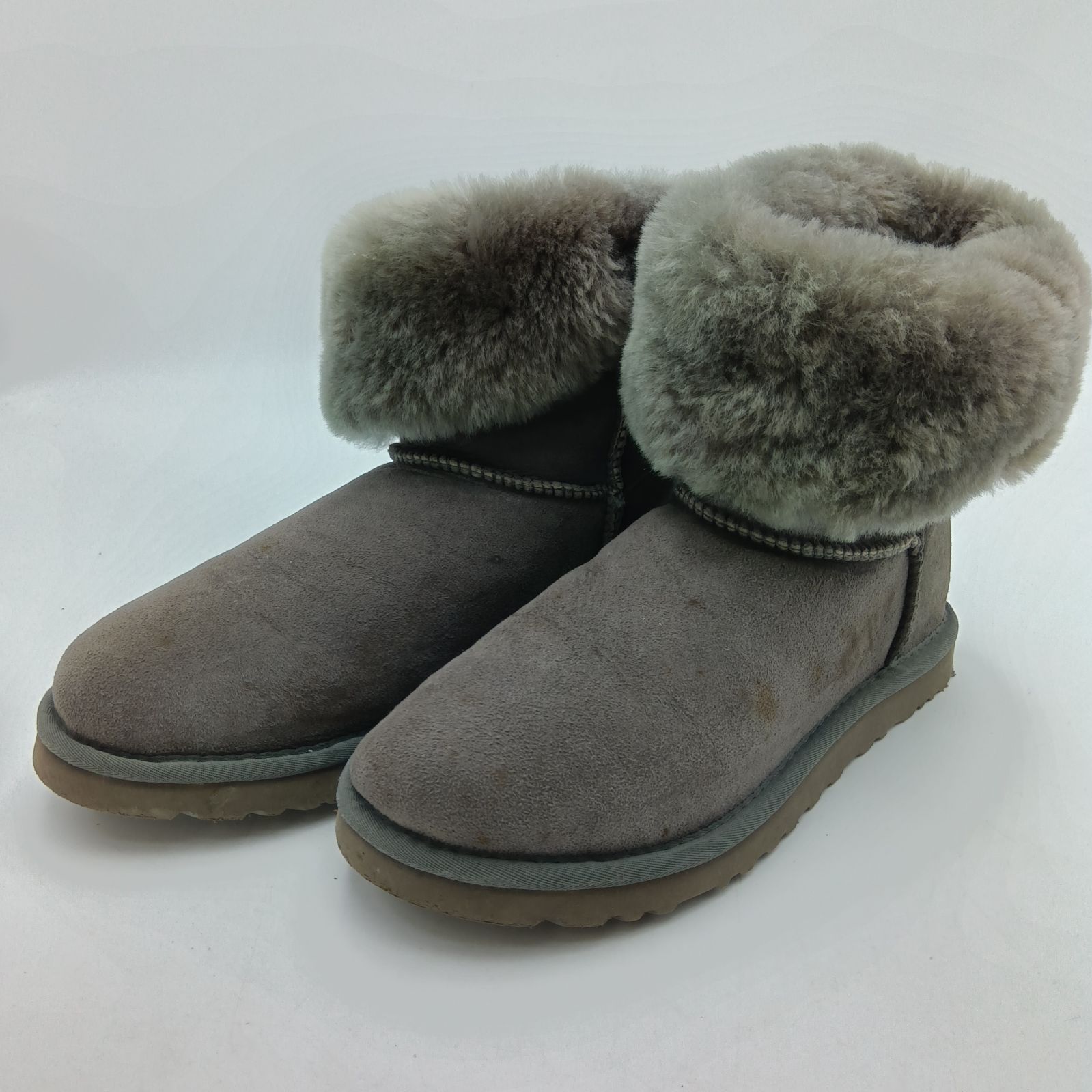 UGG アグ ムートンブーツ スエード レディース 24 cm グレー F 8 2