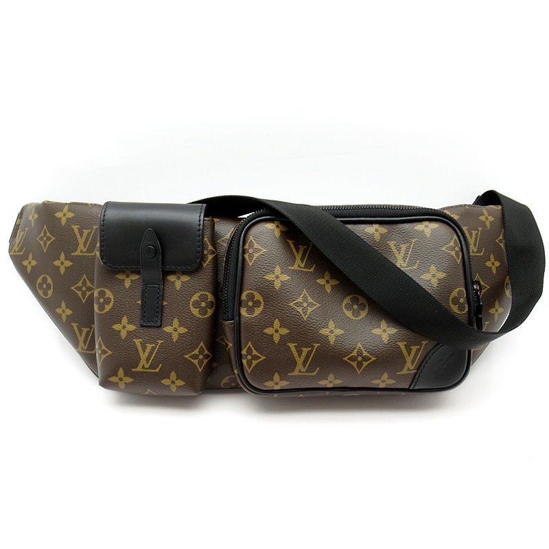ルイ ヴィトン クリストファー バムバッグ M45337 モノグラムマカサー メンズ ショルダーバッグ ブラウン