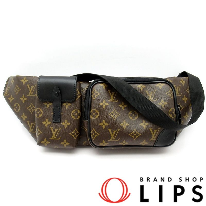 ルイ ヴィトン クリストファー バムバッグ M45337 モノグラムマカサー メンズ ショルダーバッグ ブラウン