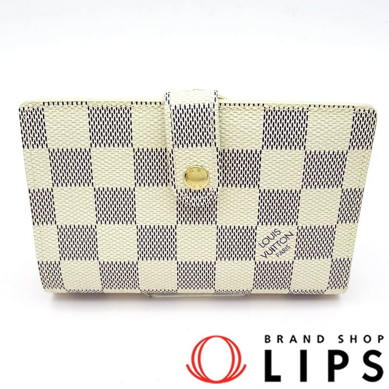 ルイ ヴィトン ポルトフォイユ ヴィエノワ N61676 ダミエアズール レディース ホワイト