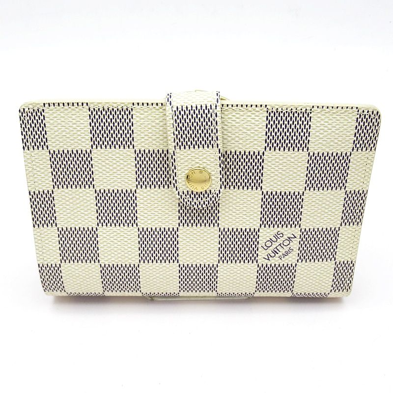 ルイ ヴィトン ポルトフォイユ ヴィエノワ N61676 ダミエアズール レディース ホワイト