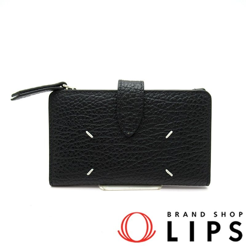 メゾンマルジェラ 4ステッチ ジップウォレット SA1VX0019P4455T8013 レザー レディース ブラック
