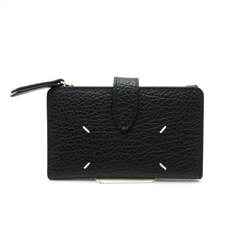 メゾンマルジェラ 4ステッチ ジップウォレット SA1VX0019P4455T8013 レザー レディース ブラック