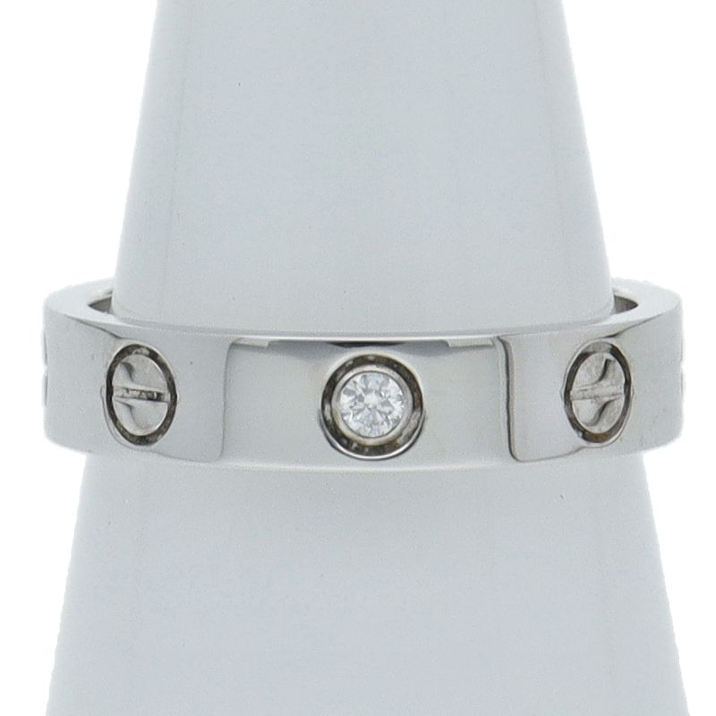 カルティエ ミニラブリング1Pダイヤ B4050550 10 K18WG レディース