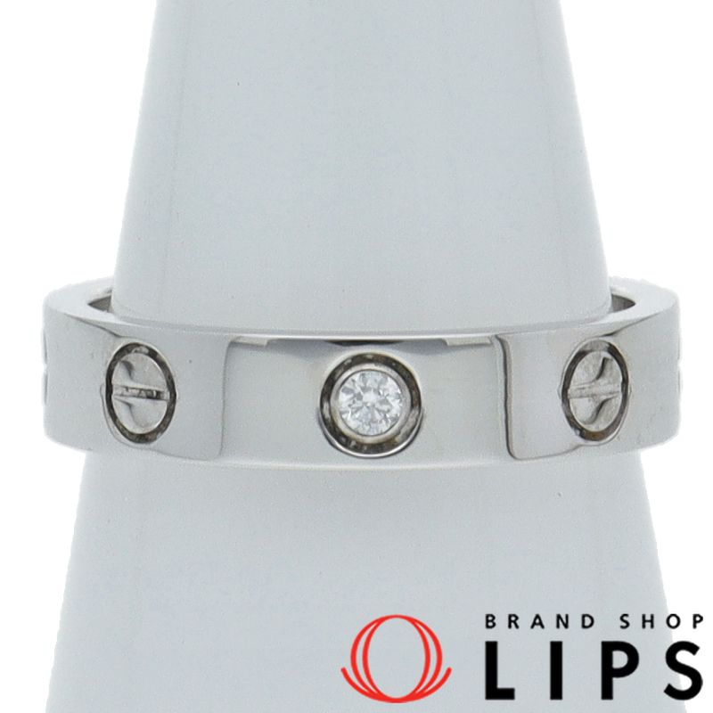 カルティエ ミニラブリング1Pダイヤ B4050550 10 K18WG レディース