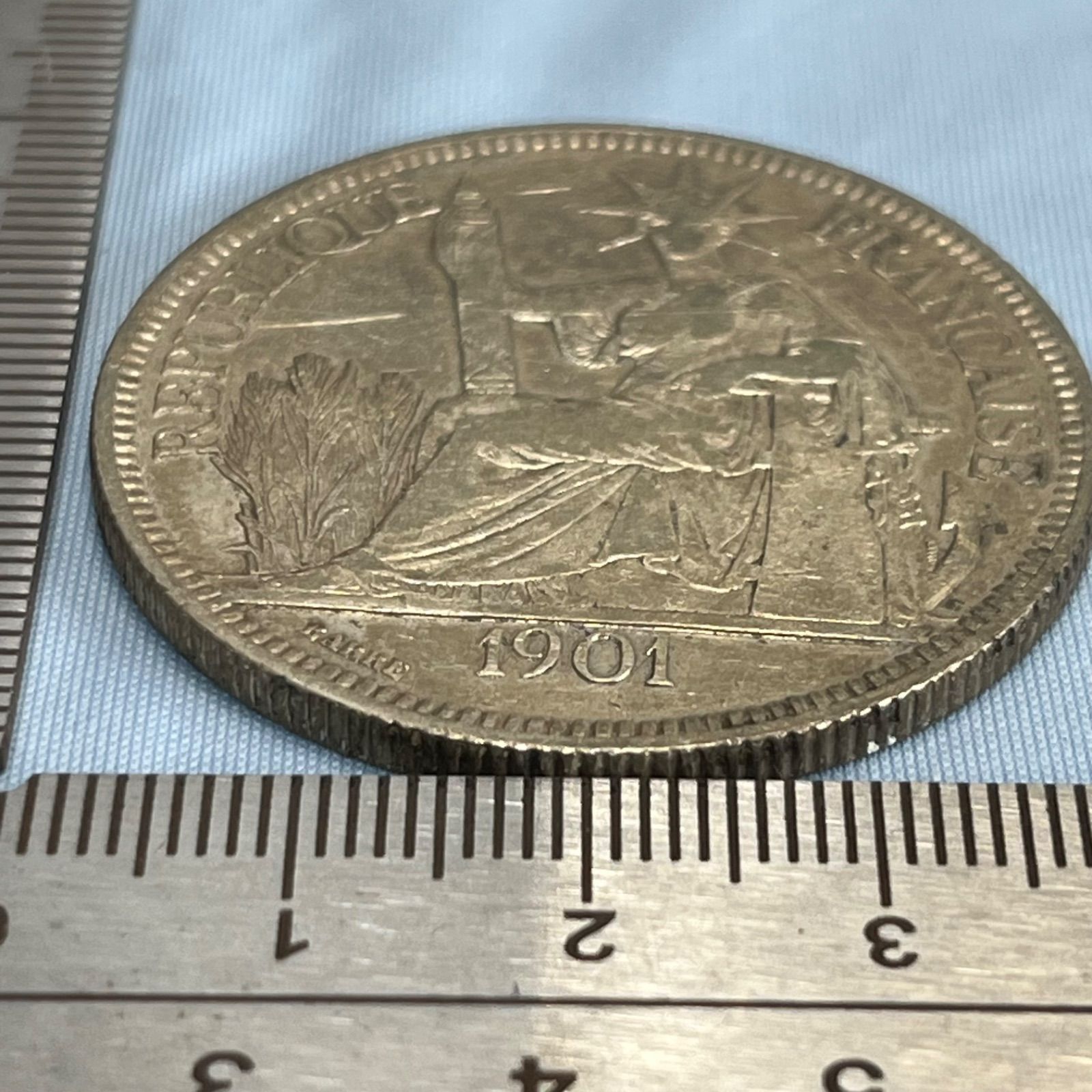 銀貨】1901年 フランス領インドシナ 1ピアストル銀貨／アジア貿易を