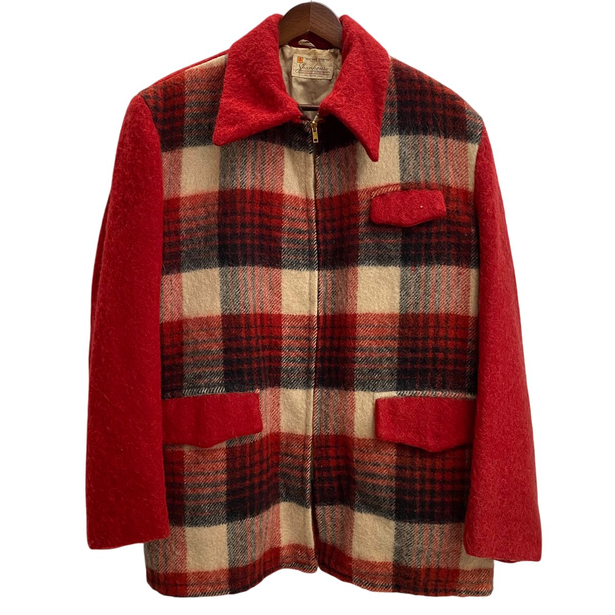 ヴィンテージ ~50 s シャンハウス shanhouse ウールコート ジャケット レッド 201MT-4712 VB