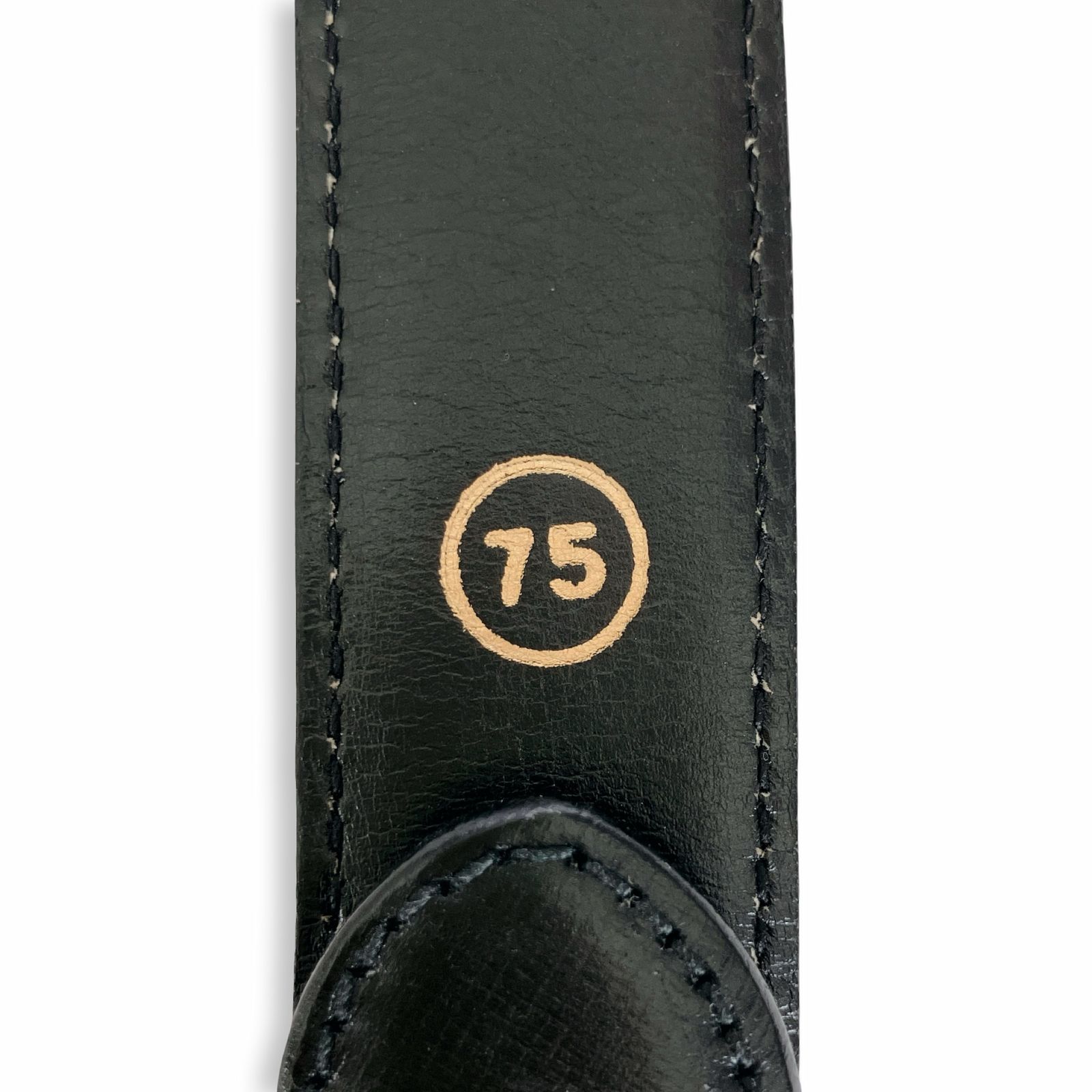 LOEWE ロエベ アナグラム サークルバックル レザー ベルト ブラック