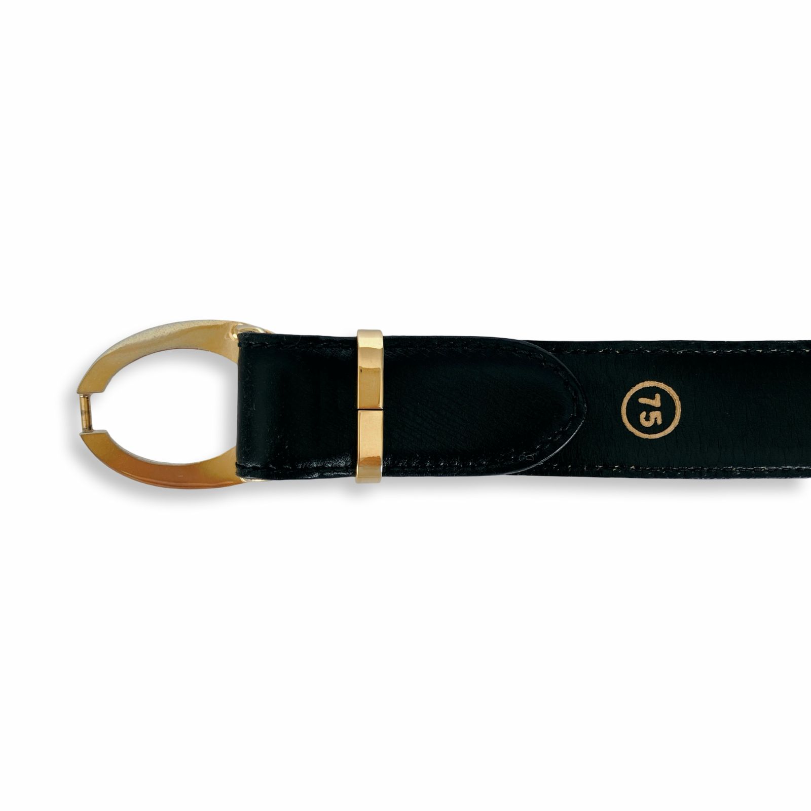 LOEWE ロエベ アナグラム サークルバックル レザー ベルト ブラック 