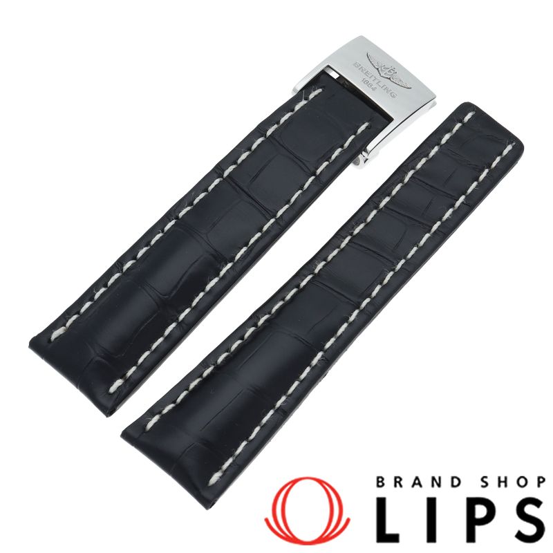 ブライトリング ブライトリング Dバックル 革ベルト 24mm-20mm SS/革