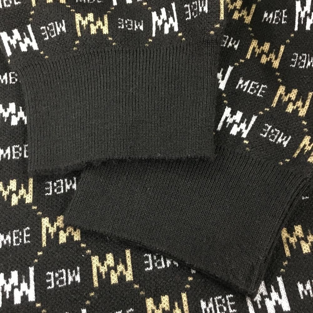 マスターバニー セーター 黒×白×ベージュ ロゴ総柄 ウール混 メンズ 6 XL ゴルフウェア 2025年モデル MASTER BUNNY EDITION LLC-HASEGAWATOSO_COM