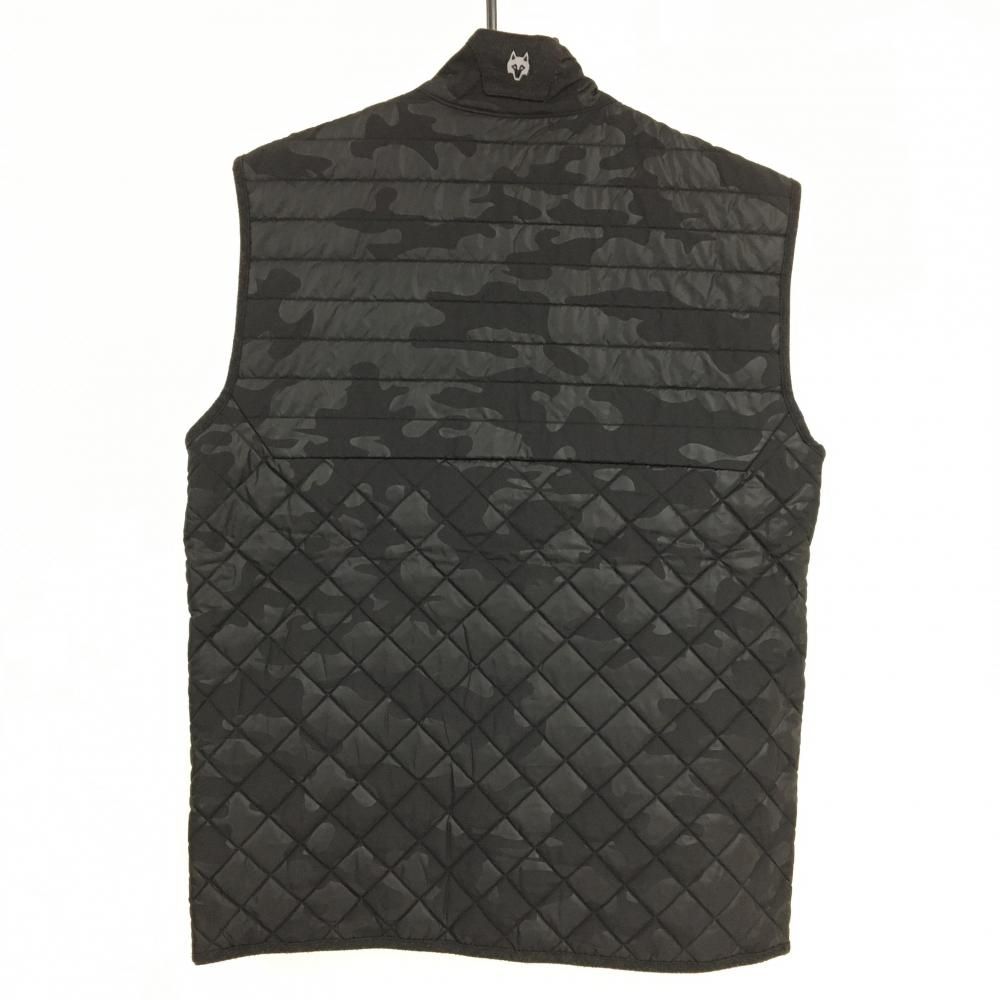超 グレイソン 中綿ベスト 黒 カモフラ柄 迷彩 キルティング メンズ S ゴルフウェア GREYSON