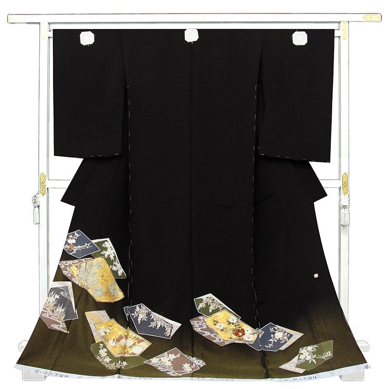 記念感謝祭 仕立無料 特撰王朝四季花工芸文図 京友禅伝統工芸手描き 本金加工礼装黒留袖 10012429