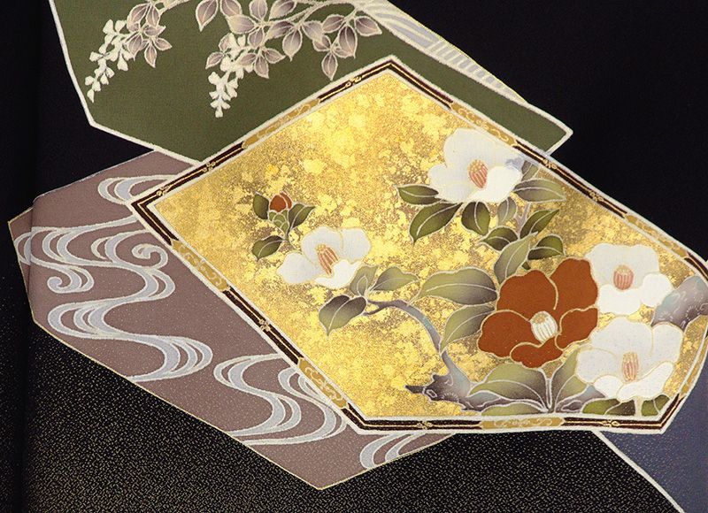 記念感謝祭 仕立無料 特撰王朝四季花工芸文図 京友禅伝統工芸手描き 本金加工礼装黒留袖 10012429 MERCADOAVALIA_COM_BR