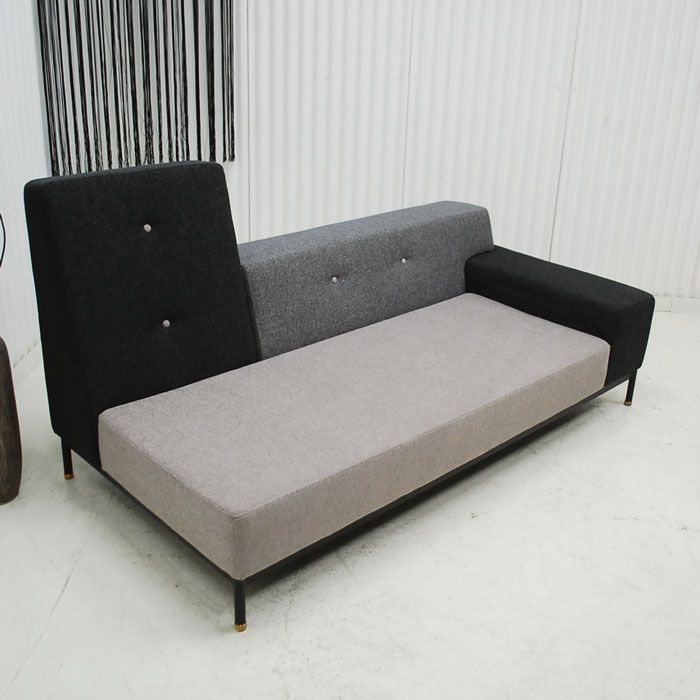 アウトレット 現品限り 一部送料無料 大 展示品 スタイリッシュモダンデザイン アシンメトリー グレイ系 布製 ファブリック 240123-テットkd2.5p左