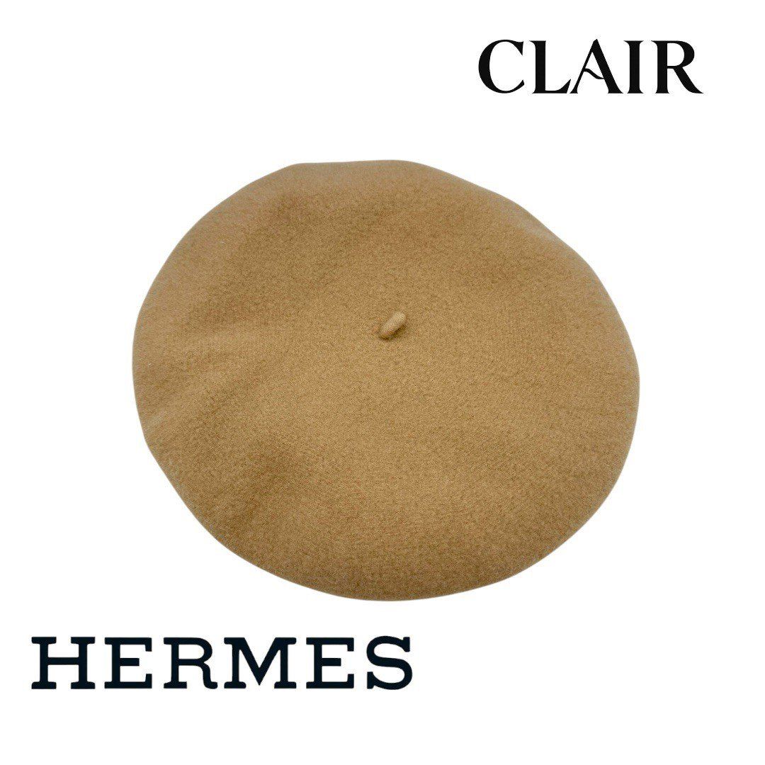 ♥品 エルメス ベレー帽 チャーム付き 帽子 ベージュ レディース HERMES
