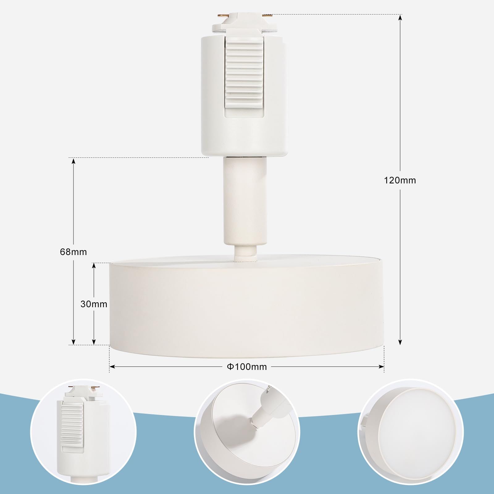 Hzfluo ダクトレール用スポットライト LED照明 100W相当 広範囲な発光 取付け簡単 器具一体型 昼白色5000K 角度調節 ライティングレールライト インテリア 925lm 10W ホワイト 4個セット