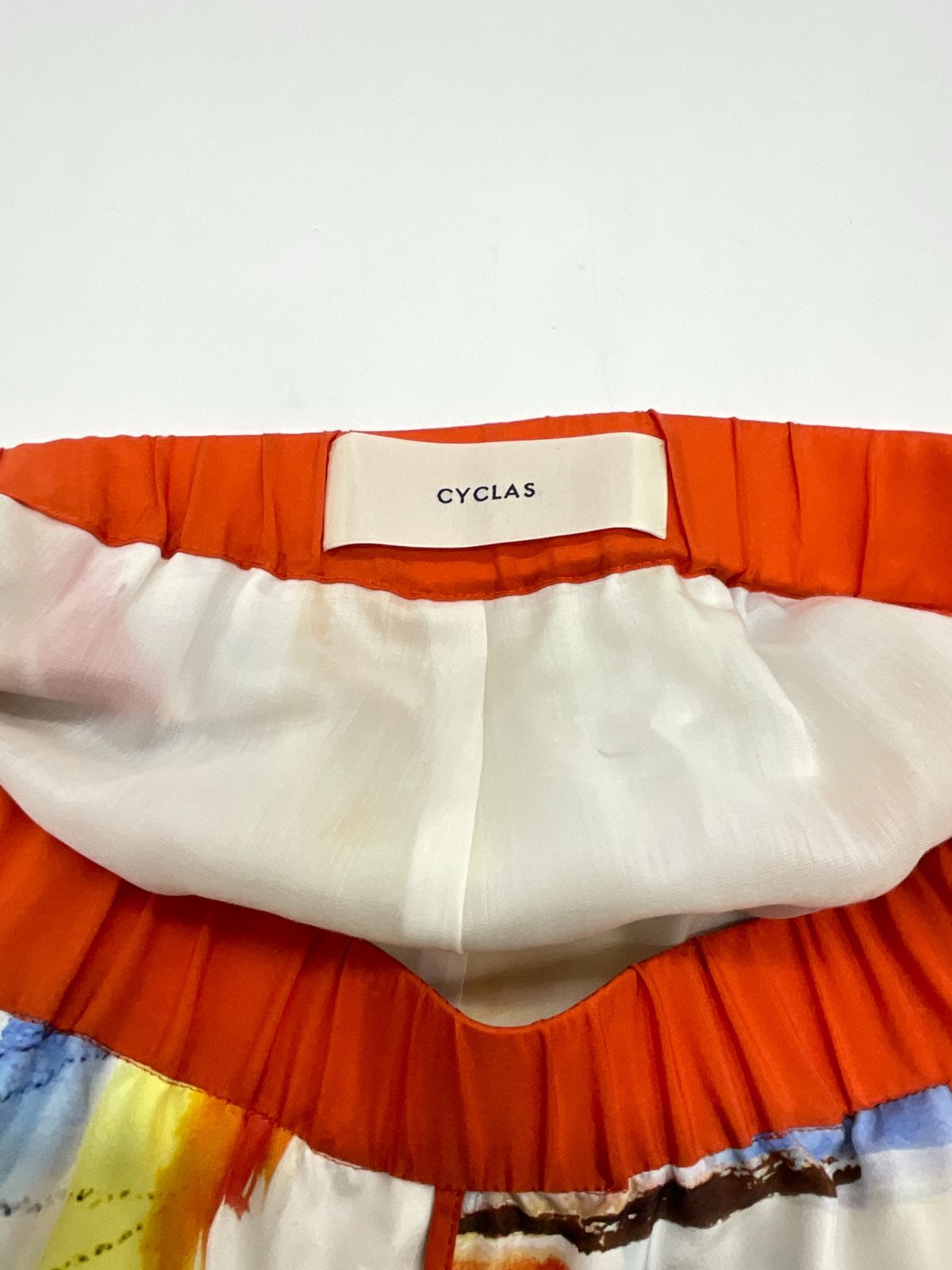 シルク総柄ドローイングスカート 36