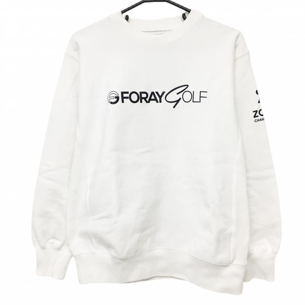超 フォーレイゴルフ×ユナイテッドアローズゴルフ トレーナー 白 裏起毛 メンズ M ゴルフウェア FORAY GOLF × UNITED ARROWS GO