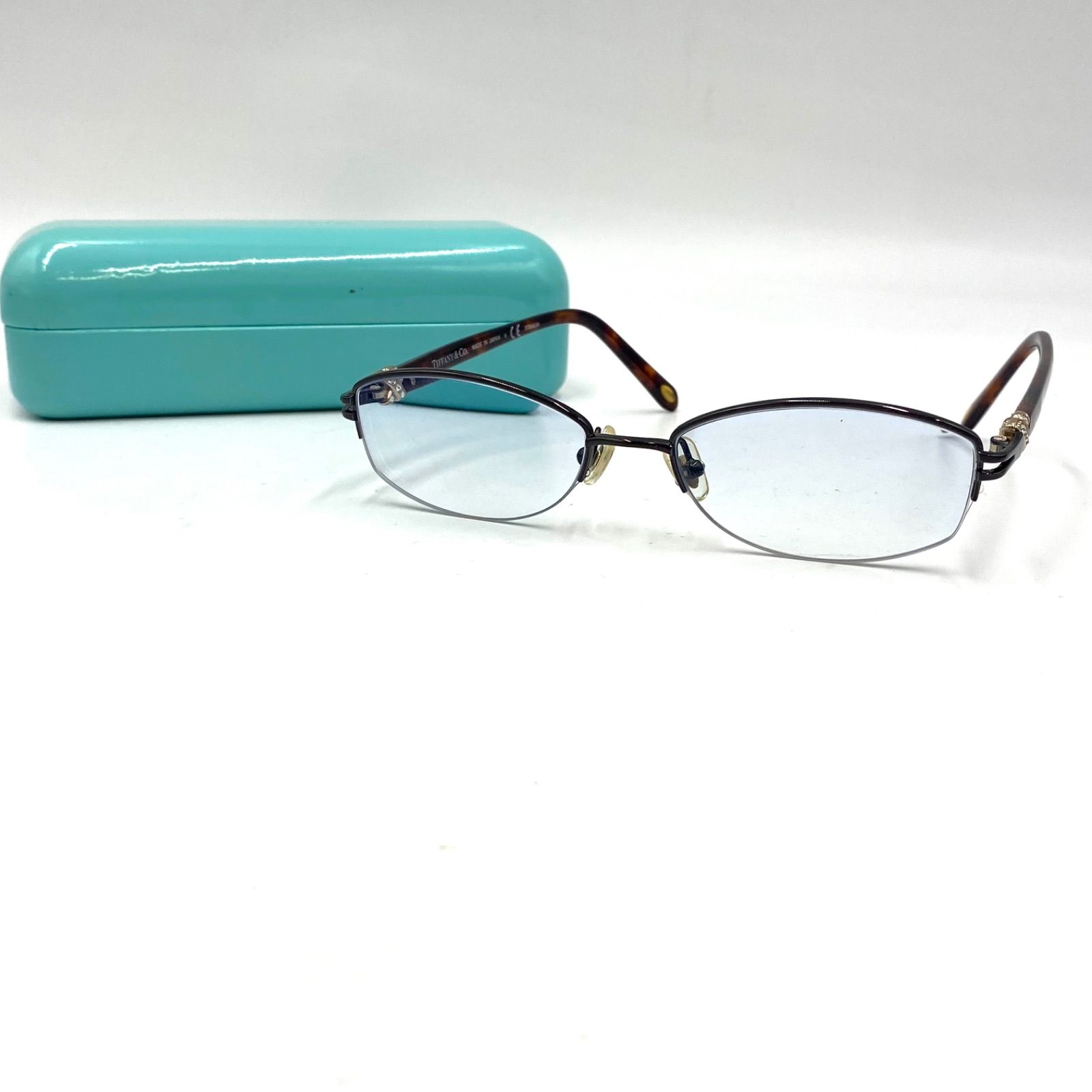 TIFFANY CO ティファニー めがね メガネ 眼鏡 メガネフレーム 度入り サングラス アイウェア グラデーション ハーフリム 52□17