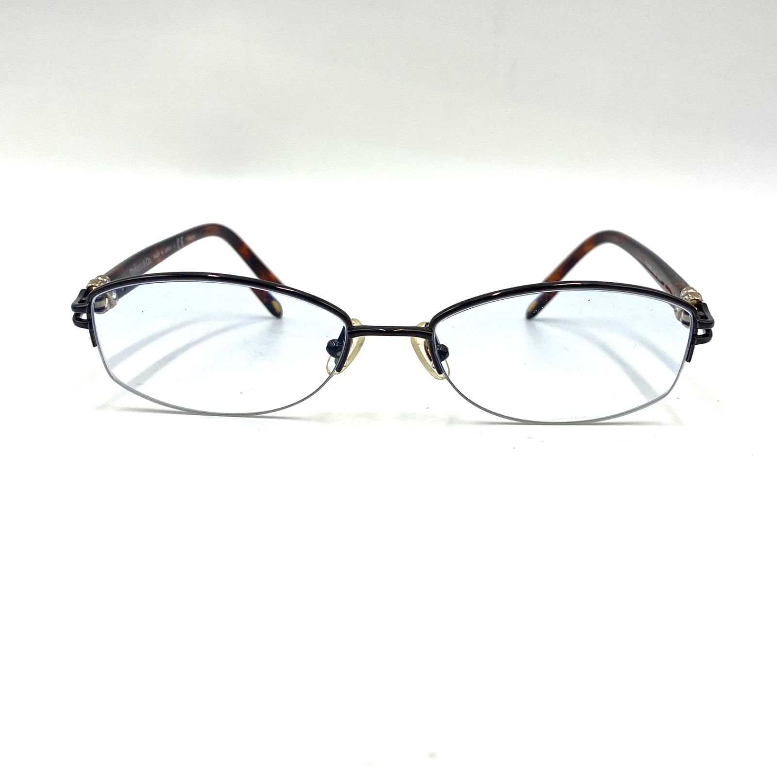 TIFFANY CO ティファニー めがね メガネ 眼鏡 メガネフレーム 度入り サングラス アイウェア グラデーション ハーフリム 52□17