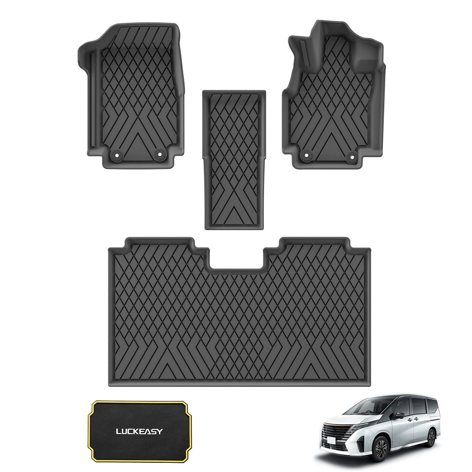 LUCKEASY ニッサン セレナ C28型 フロアマット 3Dフロアマット 立体構造 SERENA C28 NC28 FC28 FNC28 2025年12月-現行 車種 設計 立体カーマット TPE素材 防水 滑り防止 耐汚れ カスタムパ