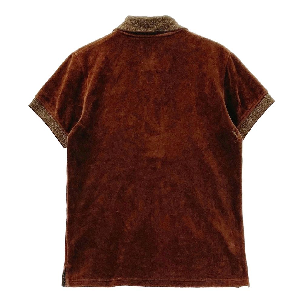 サイズ M MARK-LONA マークアンドロナ 半袖ポロシャツ ベロア素材 スカル ブラウン系 ゴルフウェア レディース ストスト