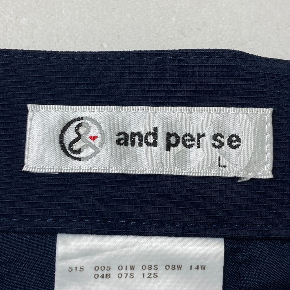 and per se ネイビー L ゴルフシャツ and per se（アンパスィ） セール 20%OFF and per se メンズ ゴルフ