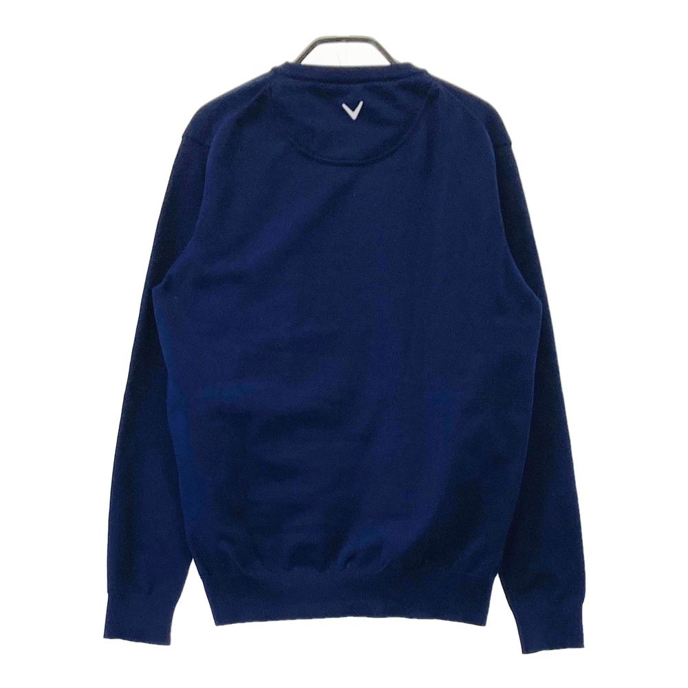 【美品】Callaway キャロウェイ ネイビー ハイネックニット M Callaway キャロウェイ 畦編み タートルネック ニット セーター ゴルフ