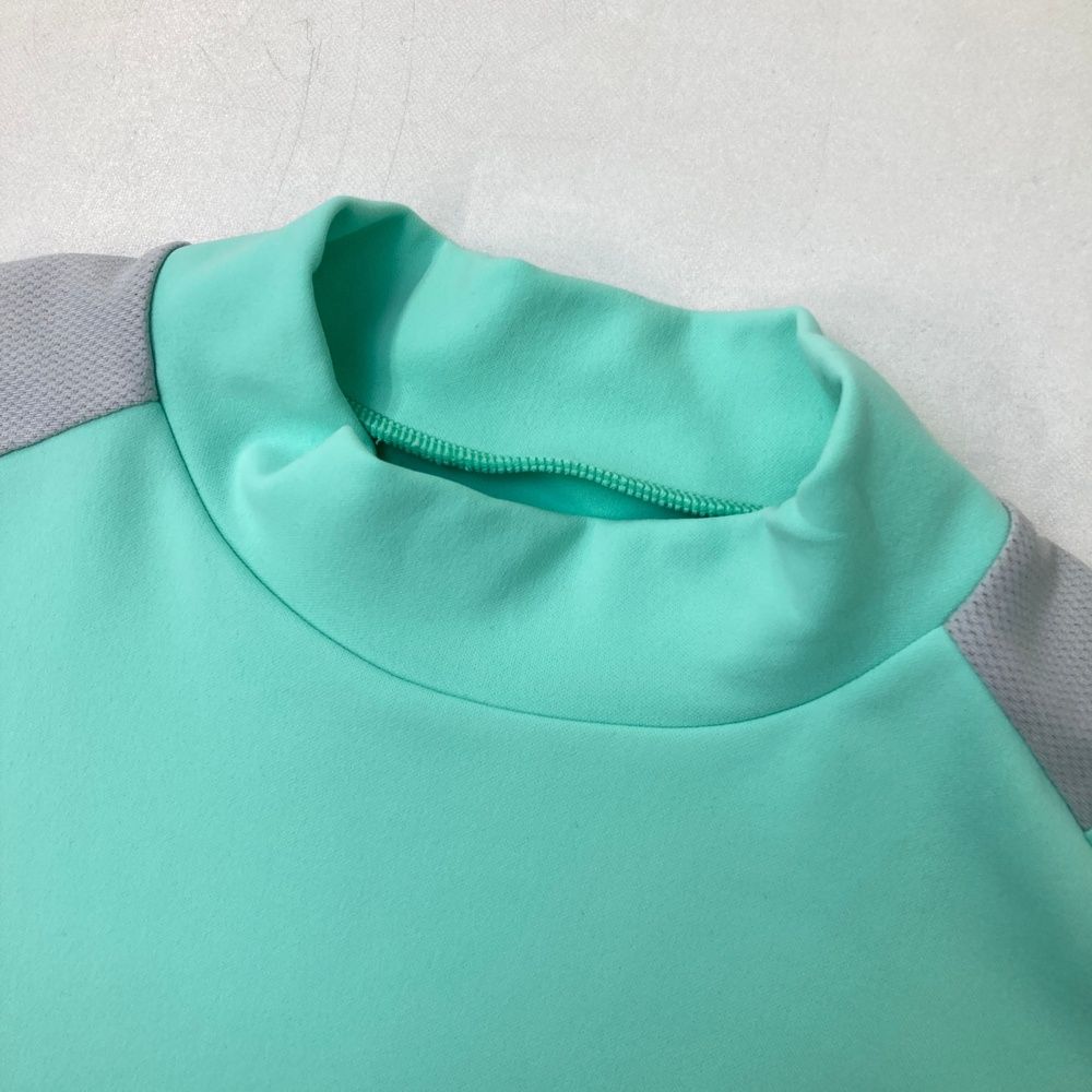 ハイネック半袖Tシャツ ブルー系