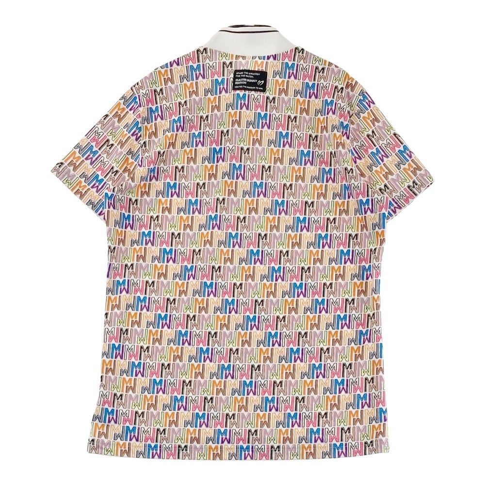 サイズ 2 MASTER BUNNY EDITION マスターバニーエディション 半袖ハイネックTシャツ 総柄 ホワイト系 ゴルフウェア レディース ストスト