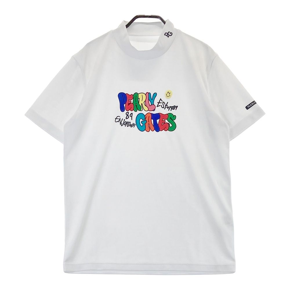 サイズ 5 PEARLY GATES パーリーゲイツ 2025年モデル ハイネック 半袖Tシャツ ホワイト系 240101552162 ゴルフウェア メンズ ストスト