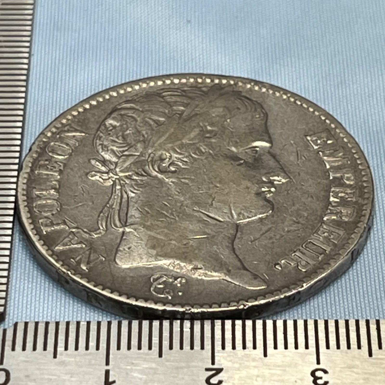 銀貨 1812年 フランス ナポレオン1世 5フラン銀貨 Lyon造幣局 Hマーク 900銀 24 7 g 187