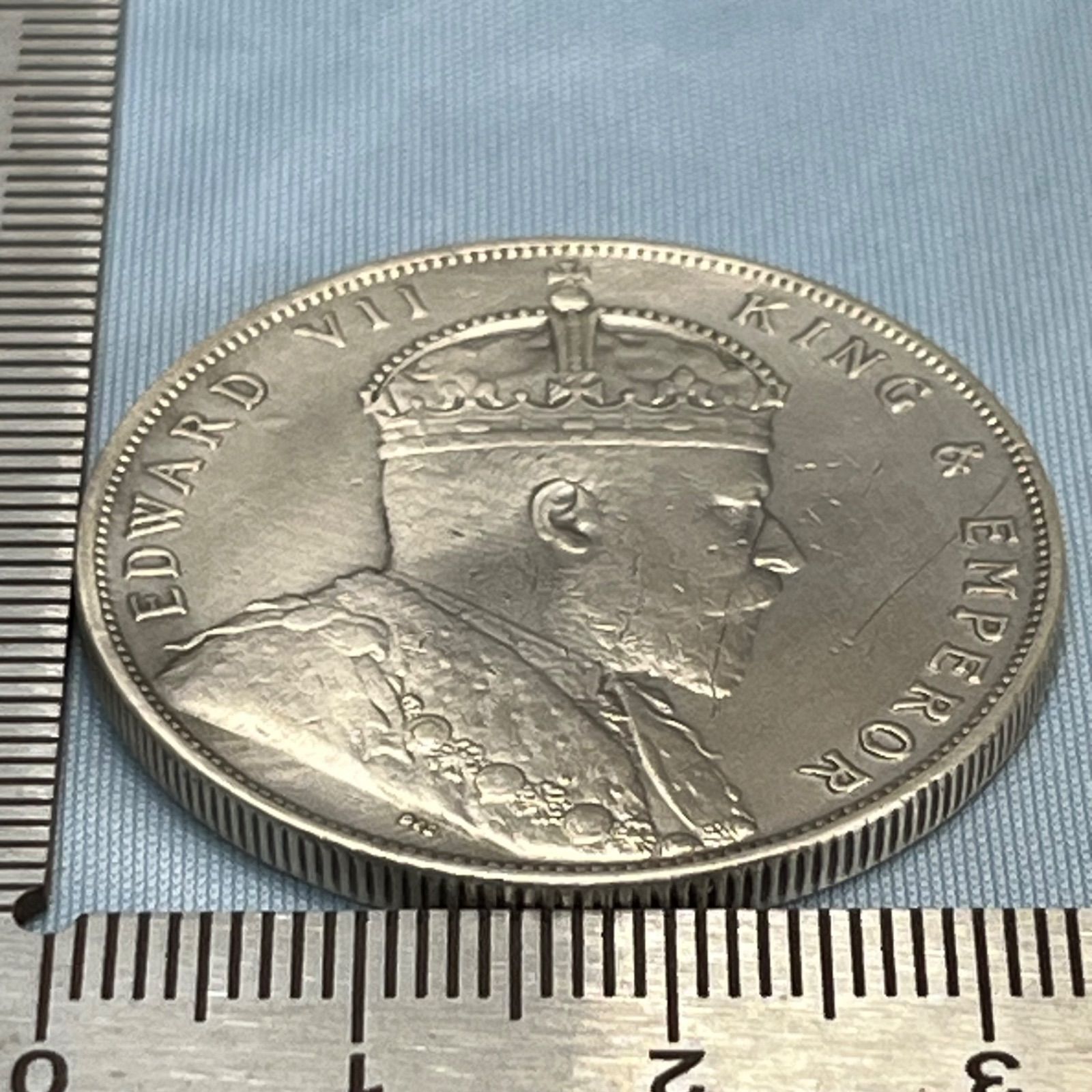 銀貨】1908年 英領海峡植民地 エドワード7世 1ドル／STRAITS