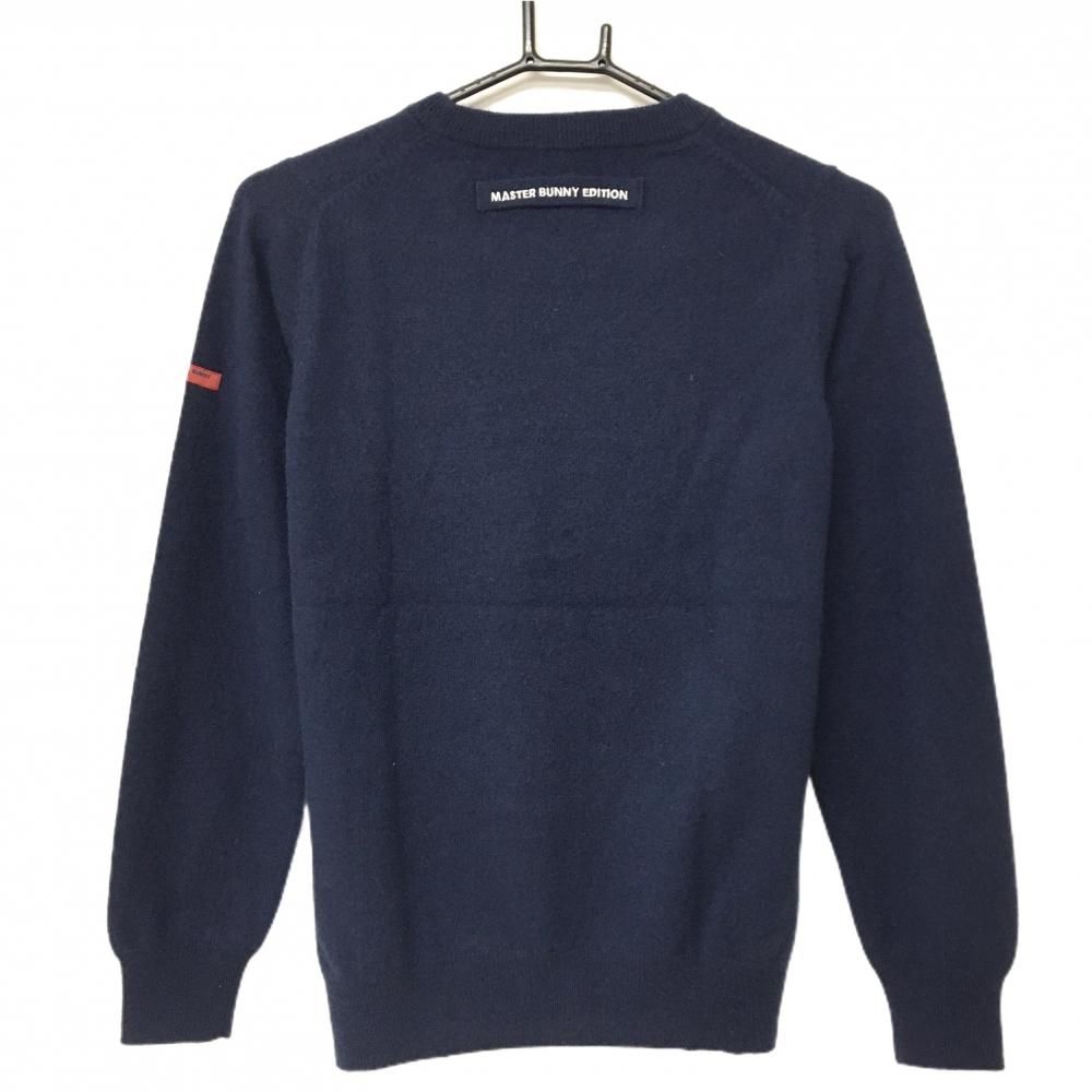 マスターバニー セーター ネイビー カシミヤ100％ ロゴ刺しゅう ニット レディース 1 M ゴルフウェア MASTER BUNNY EDITION