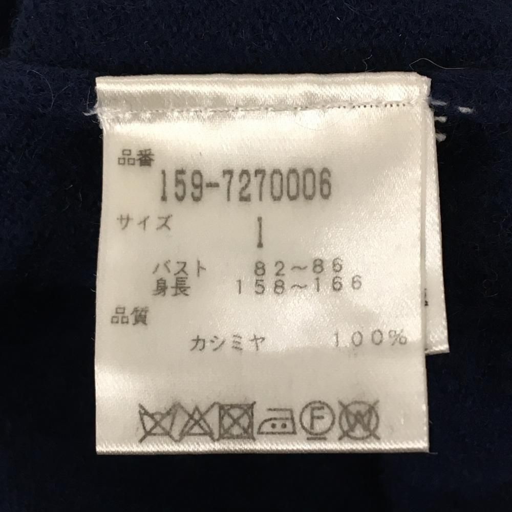 マスターバニー セーター ネイビー カシミヤ100％ ロゴ刺しゅう ニット レディース 1 M ゴルフウェア MASTER BUNNY EDITION LLC-HASEGAWATOSO_COM