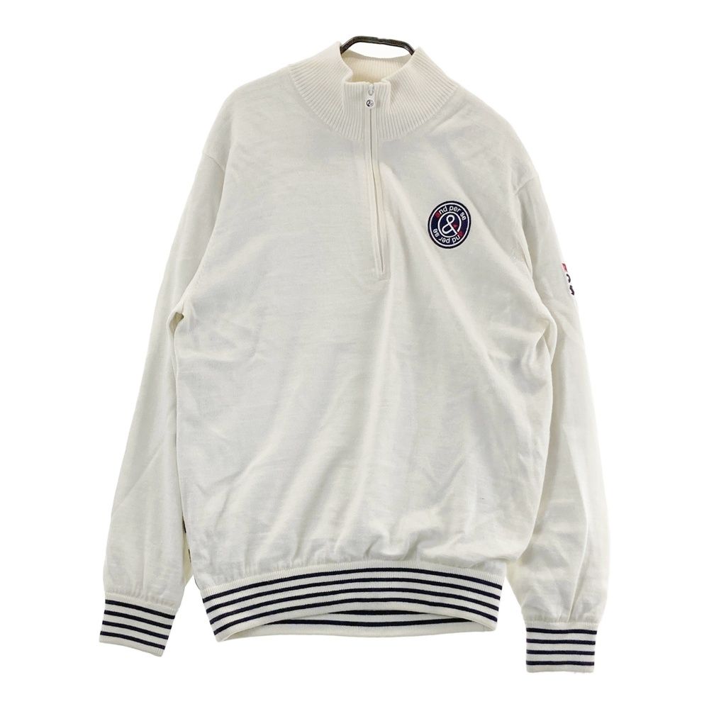 サイズ：L AND PER SE アンパスィ 裏地付 ハーフジップ ニットセーター