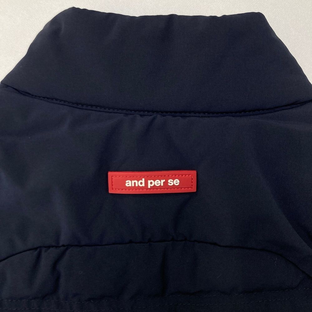 サイズ：L AND PER SE アンパスィ 中綿 ワンピース ネイビー系