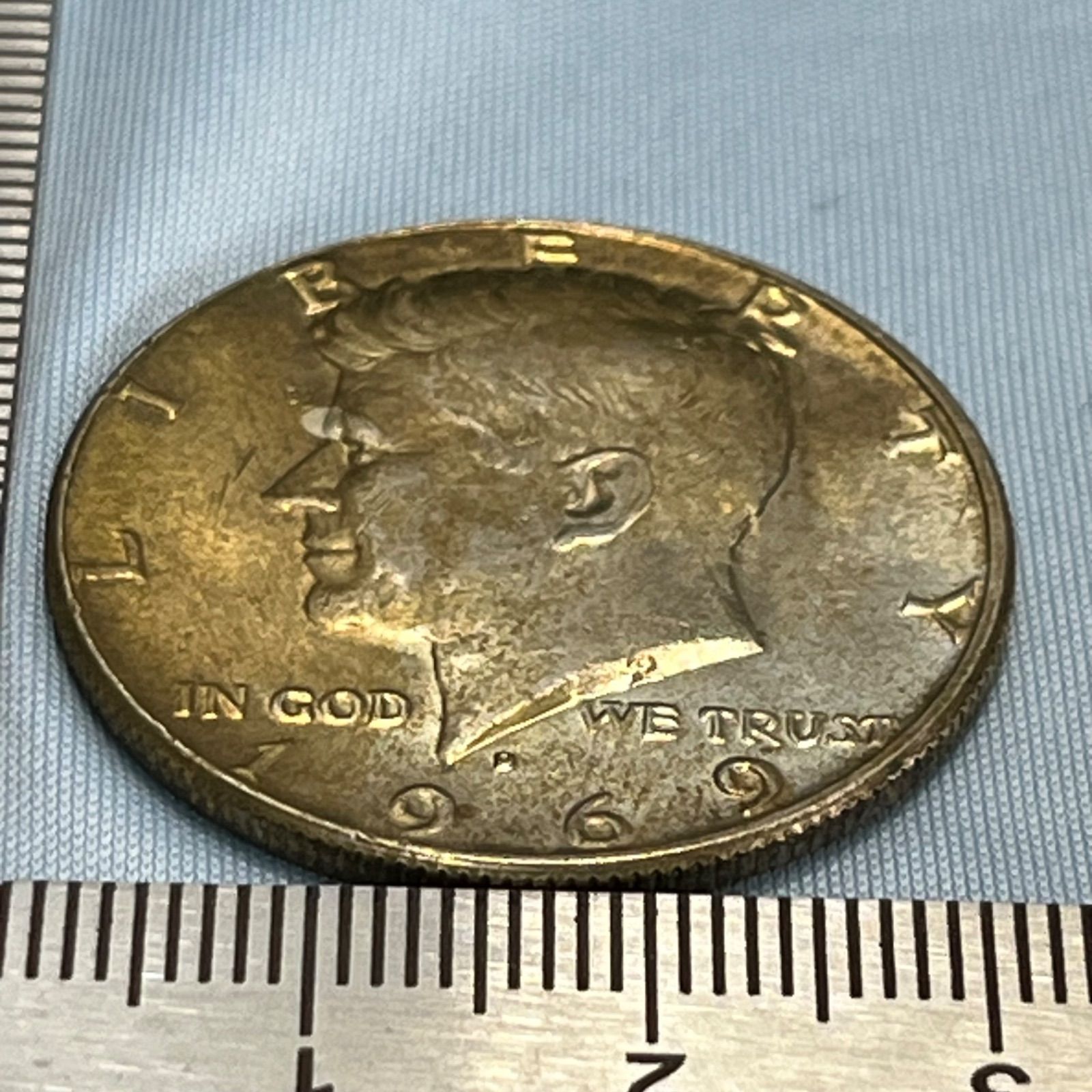 銀貨】1969年 アメリカ ケネディ・ハーフダラー／SV400（銀40%）・D