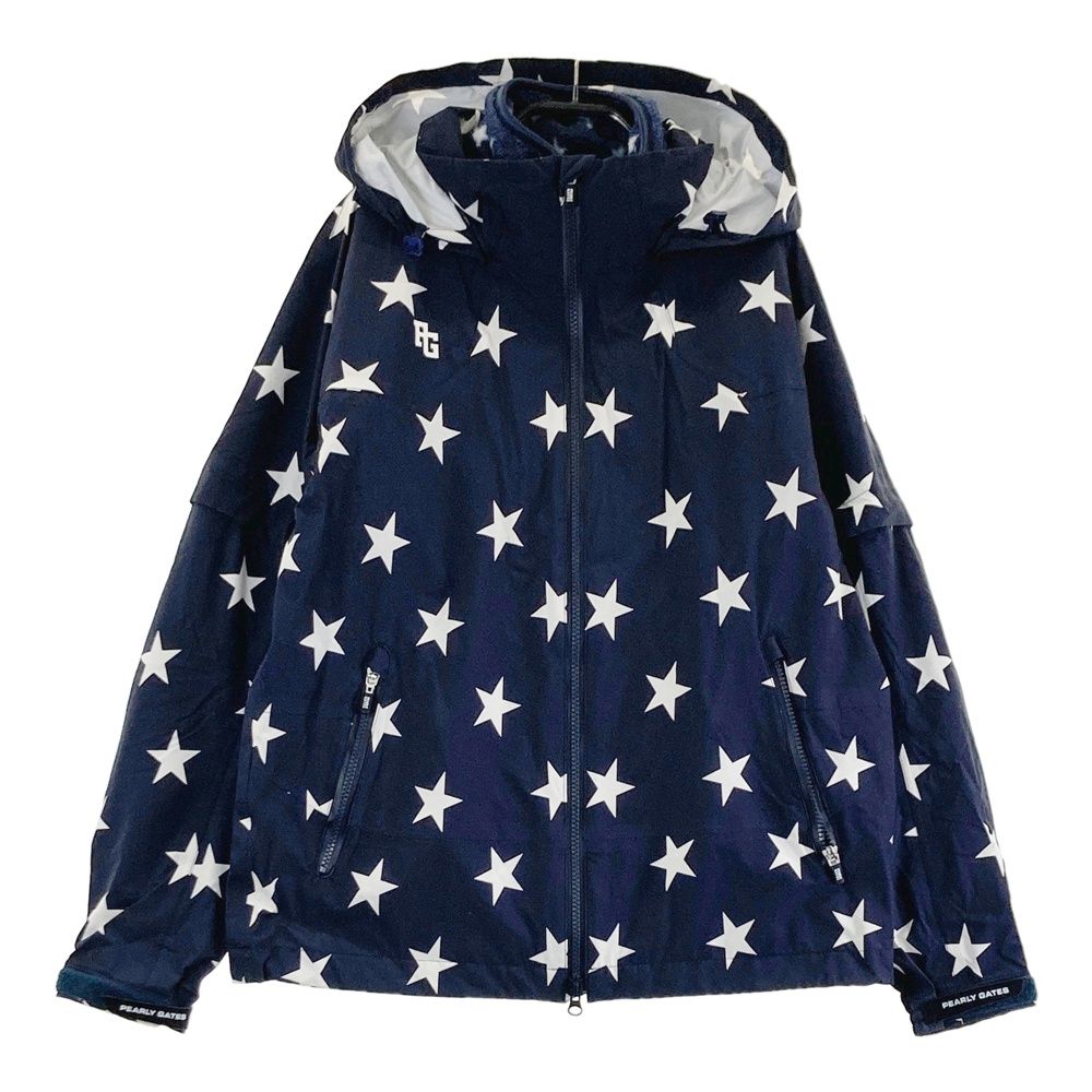 サイズ 1 PEARLY GATES パーリーゲイツ ライナー付 2WAY 長袖 ジップジャケット 星柄 ネイビー系 240101469527 ゴルフウェア レディース ストスト
