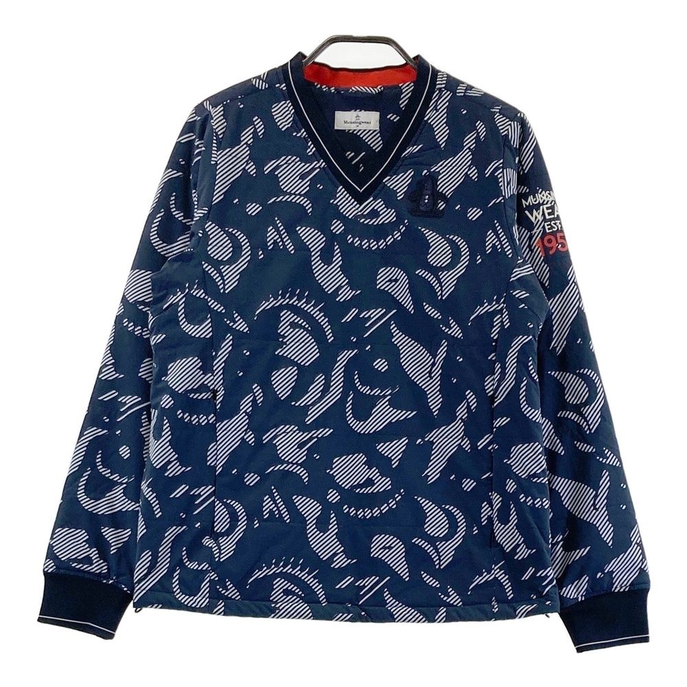 サイズ M MUNSING WEAR マンシングウェア 中綿スニード ジャケット 総柄 ネイビー系 240101533130 ゴルフウェア レディース ストスト