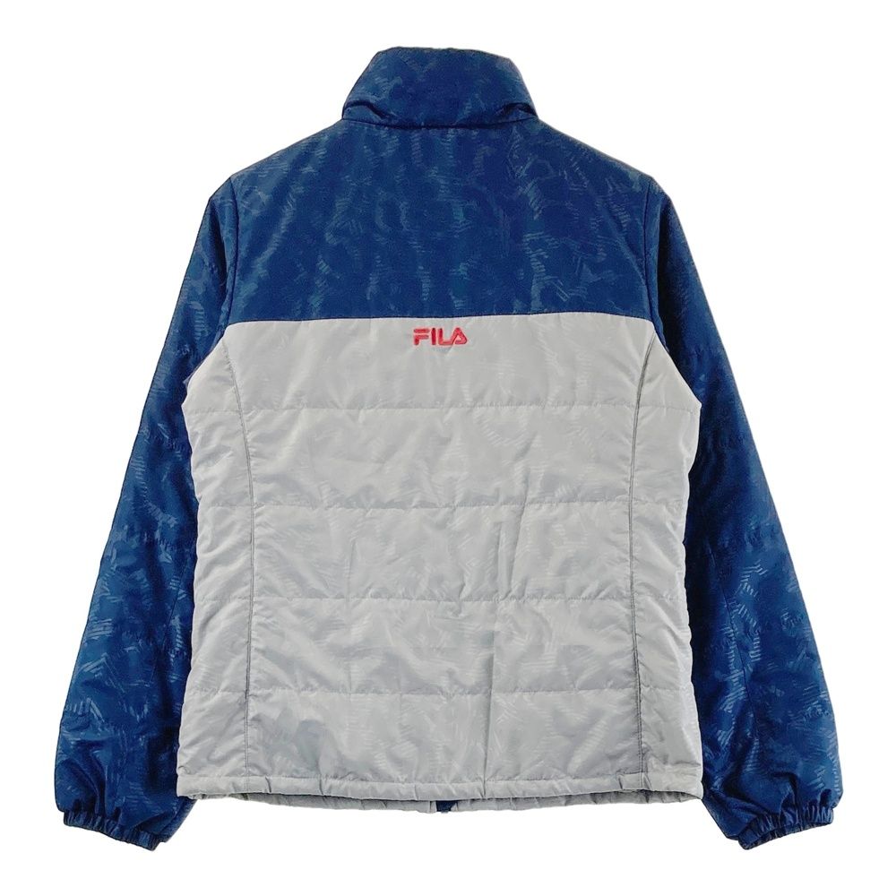 サイズ L FILA GOLF フィラゴルフ IK4AL280 中綿 ジップジャケット 総柄 ネイビー系 240101534771 ゴルフウェア レディース ストスト