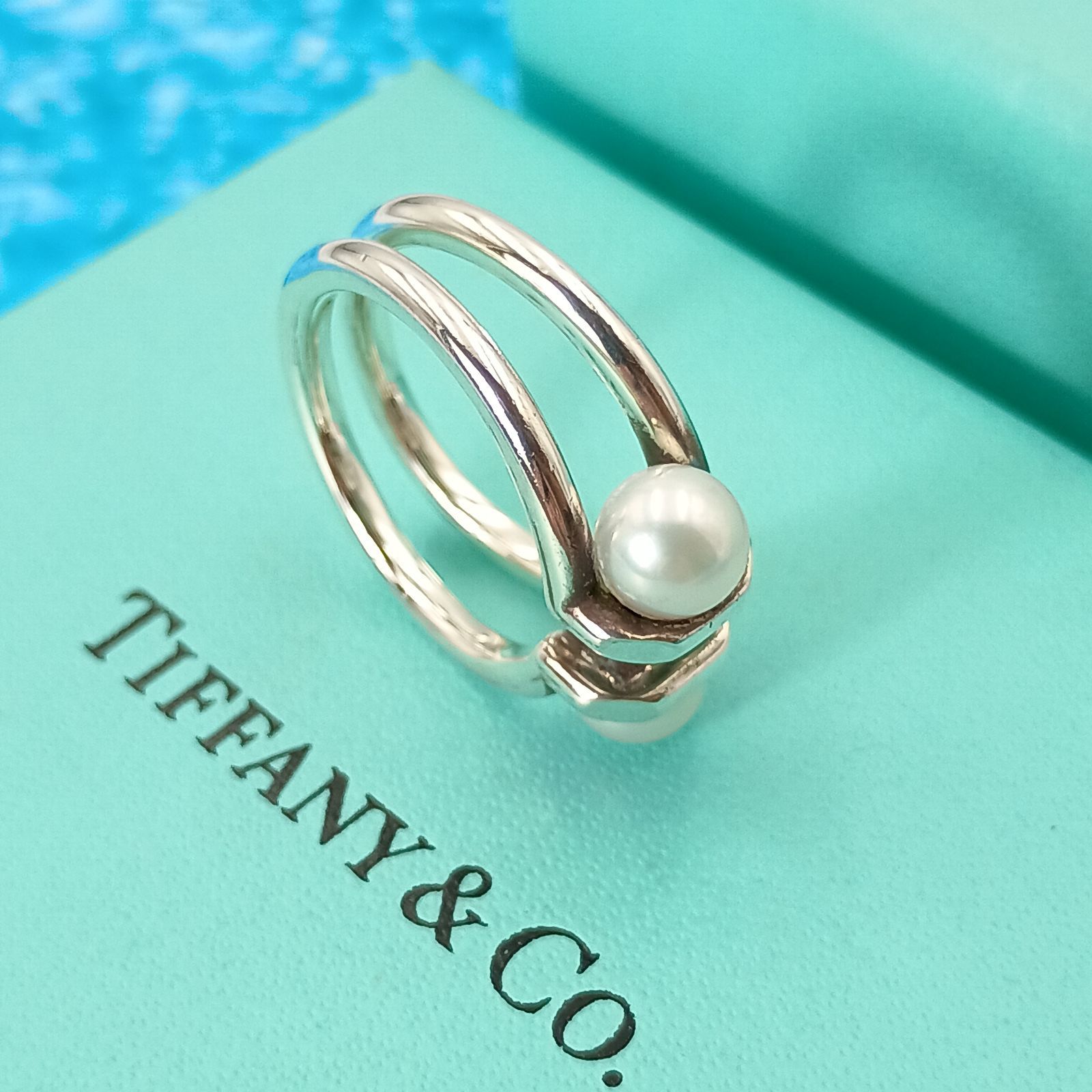 TIFFANY&Co. ティファニー 11号 ハードウェア ダブルパール リング