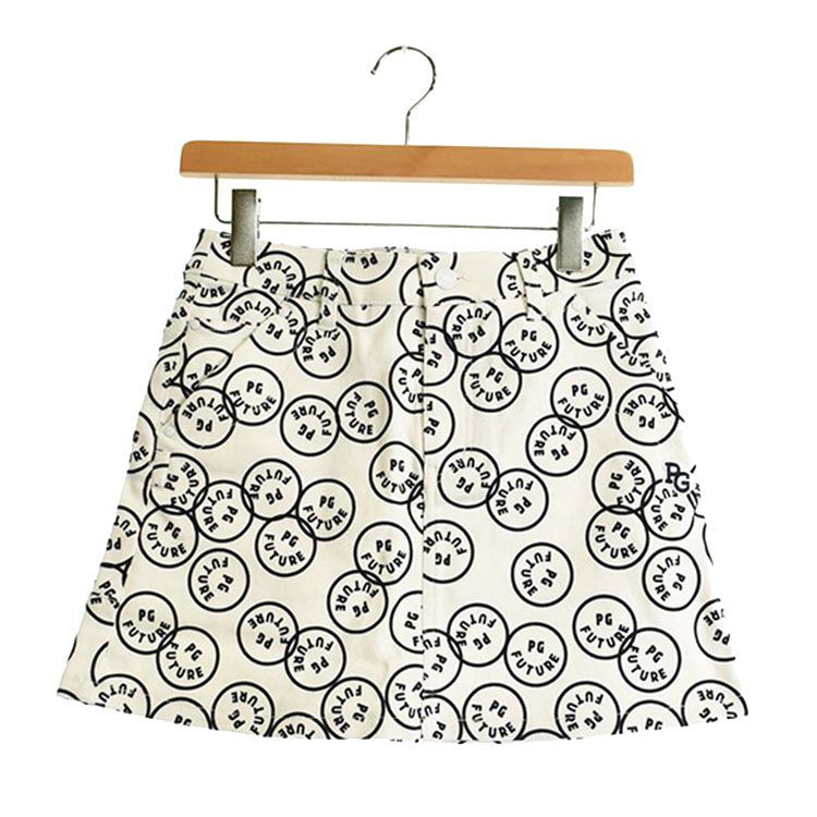 新古品 パーリーゲイツ|レディース|00 SS相当 |スカート| ホワイト系|春秋|古着ゴルフウェア